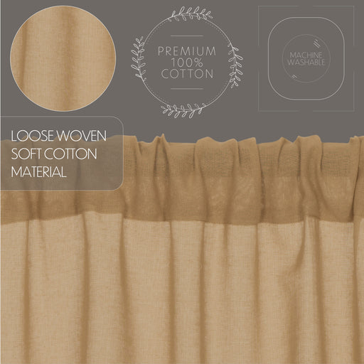 Tobacco Cloth Khaki Panel Fringed Set of 2 84x40