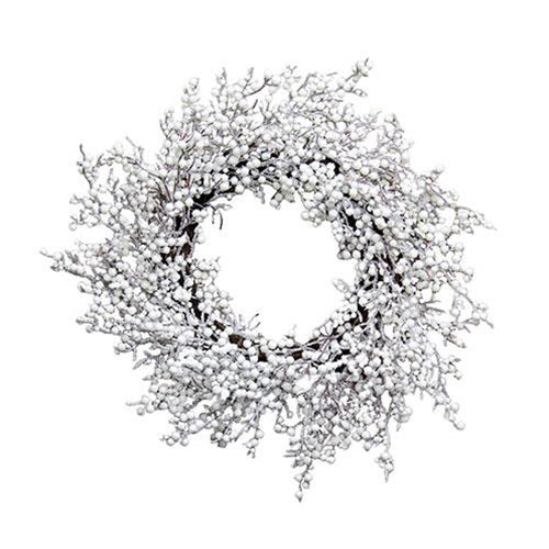 Snowball Glittered Wreath 20"