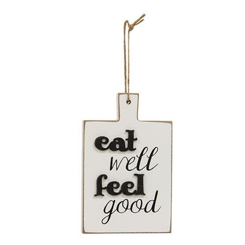 Distressed Eat Well Feel Good Cutting Board Ornament