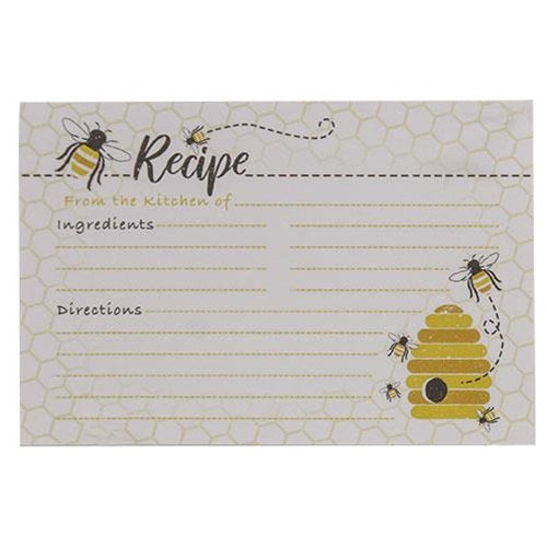 24/Pkg Bee Recipe Cards
