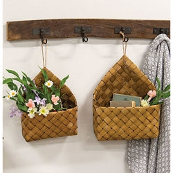 2/Set Natural Chipwood Hanging Baskets