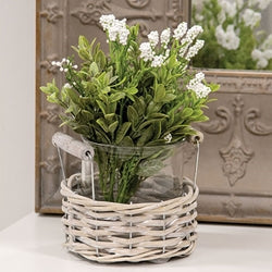 Small Gray Willow Basket & Vase