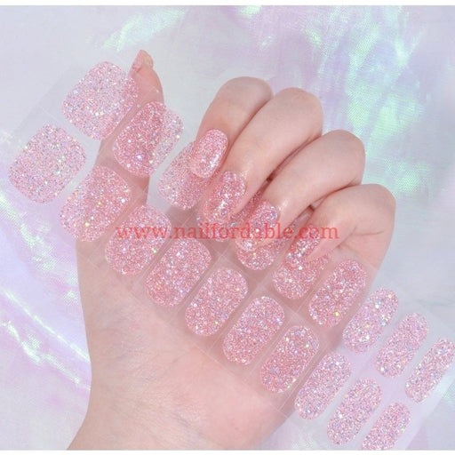 Pink Sparkles - Cured Gel Wraps (Air Dry/Non UV)