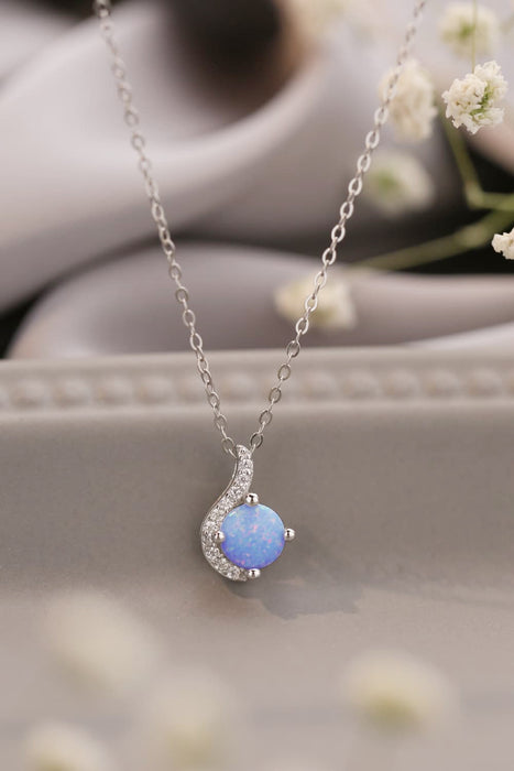 Sweet Beginnings Opal Pendant Necklace Sky Blue One Size