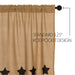 Burlap w/Black Stencil Stars Panel Set of 2 84x40