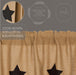 Burlap w/Black Stencil Stars Tier Set of 2 L24xW36