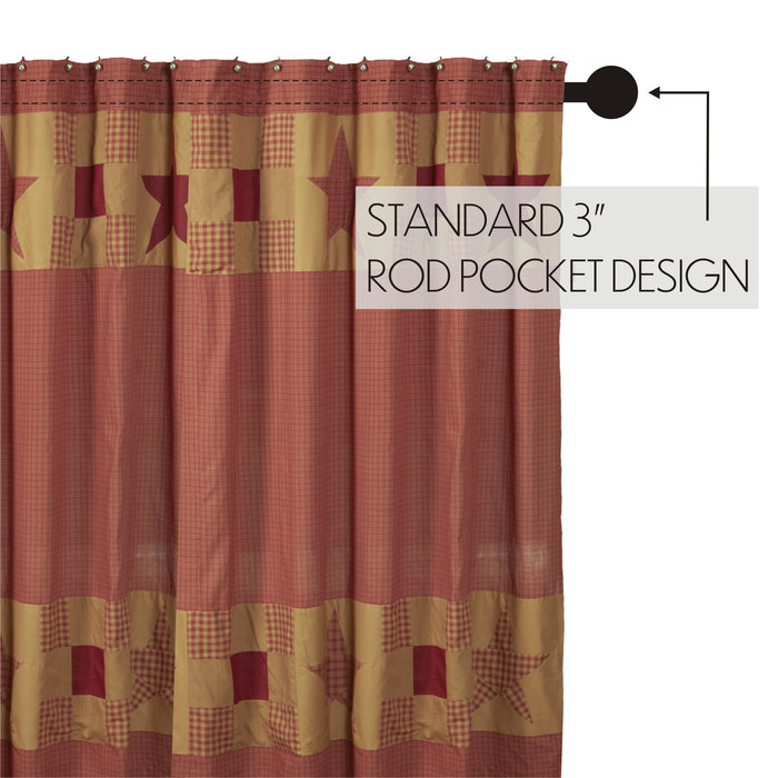 Ninepatch Star Shower Curtain w/ Patchwork Borders 72x72