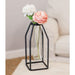 Glass Tube Vase w/Metal Frame Thin