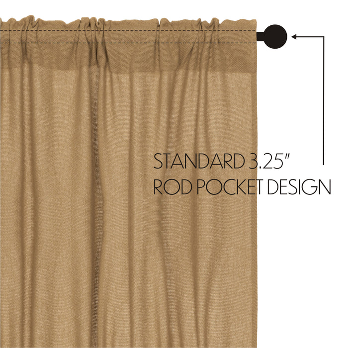 Burlap Natural Short Panel Set of 2 63x36