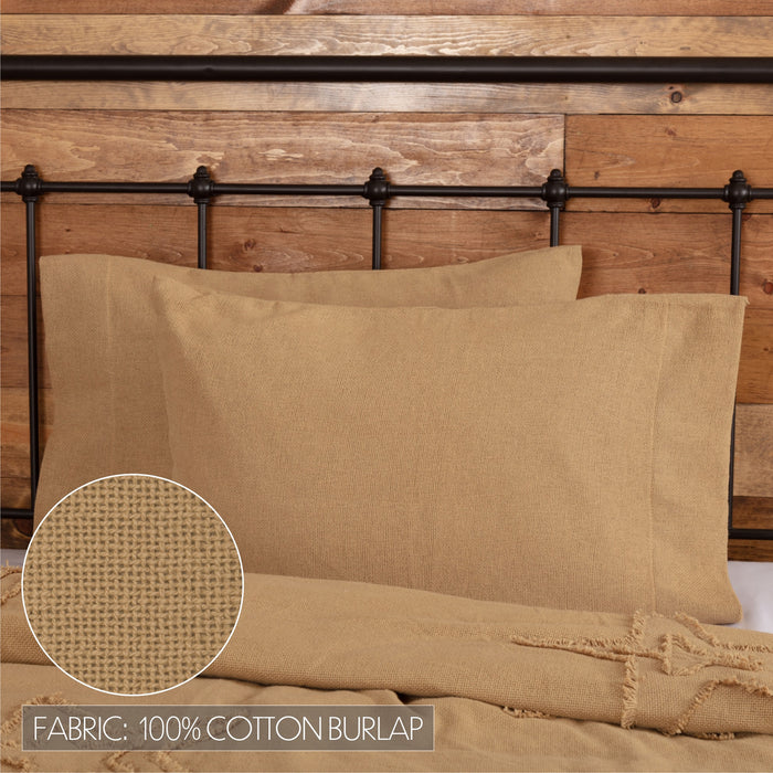 Burlap Natural Standard Pillow Case Set of 2 21x30