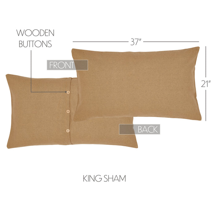 Burlap Natural King Sham 21x37