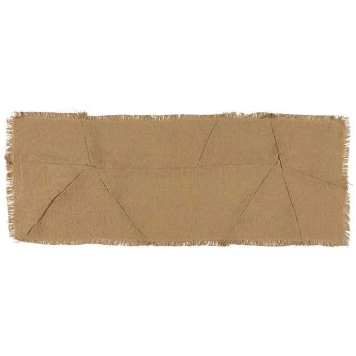 Burlap Natural Reverse Seam Patch Runner 13x36