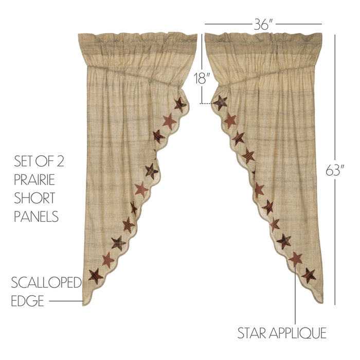 Abilene Star Prairie Short Panel Set of 2 63x36x18