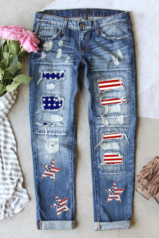 US Flag Straight Jeans Medium