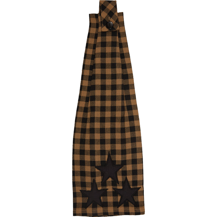 Black Star Button Loop Kitchen Towel