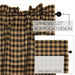 Black Check Scalloped Short Panel Set of 2 63x36