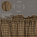 Black Check Scalloped Prairie Swag Set of 2 36x36x18