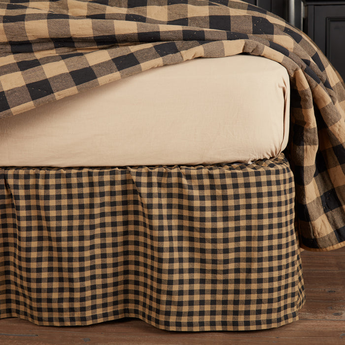 Black Check Twin Bed Skirt 39x76x16