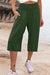 Pocketed High Waist Pants Army Green