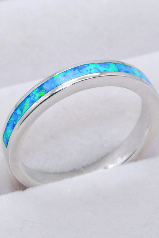 925 Sterling Silver Opal Ring in Sky Blue Sky Blue