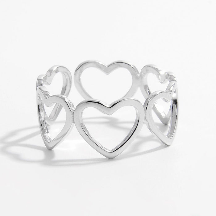 925 Sterling Silver Heart Ring Silver