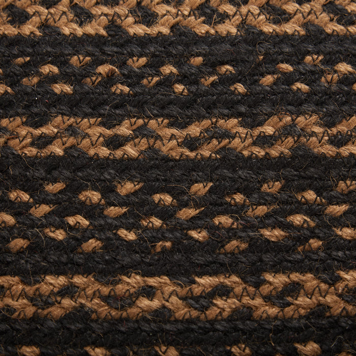 Black & Tan Jute Stair Tread Rect Latex 8.5x27