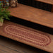 Burgundy Tan Jute Stair Tread Oval Latex 8.5x27