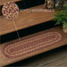 Burgundy Tan Jute Stair Tread Oval Latex 8.5x27