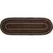 Black & Tan Jute Stair Tread Oval Latex 8.5x27