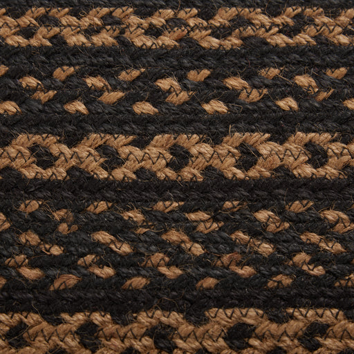 Black & Tan Jute Stair Tread Oval Latex 8.5x27