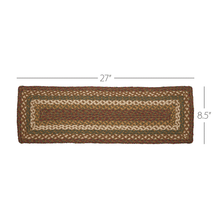 Tea Cabin Jute Stair Tread Rect Latex 8.5x27