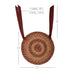 Burgundy Tan Jute Chair Pad 15 inch Diameter Set of 6