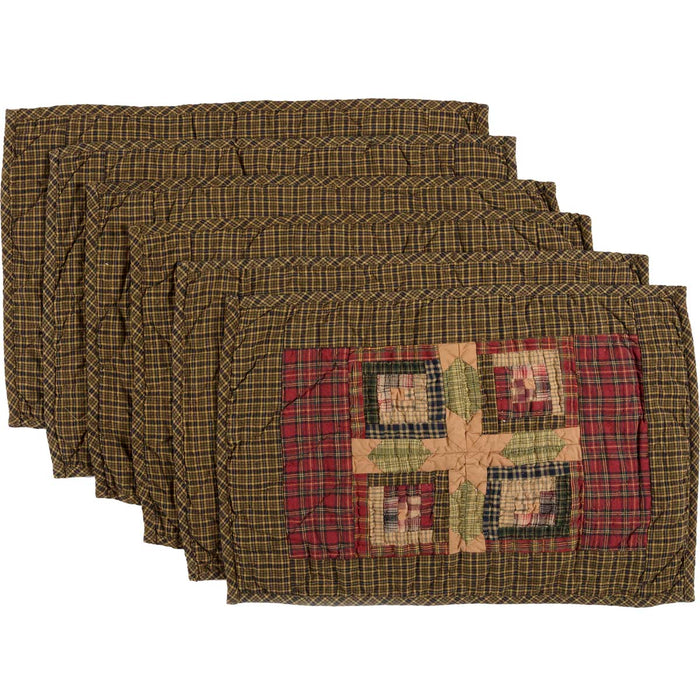 Tea Cabin Placemat Quilted Set of 6 12x18