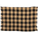 Burlap Black Check Placemat Fringed Set of 6 12x18