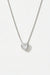 925 Sterling Silver Inlaid Zircon Heart Pendant Necklace Silver One Size