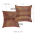 Burgundy Check Fabric Pillow 16x16