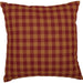 Burgundy Check Fabric Pillow 16x16