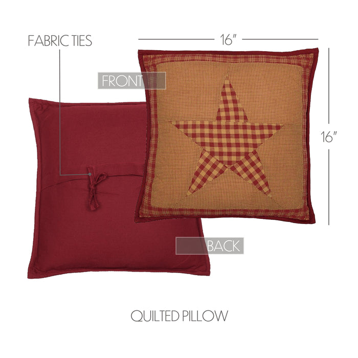 Ninepatch Star Quilted Pillow 16x16