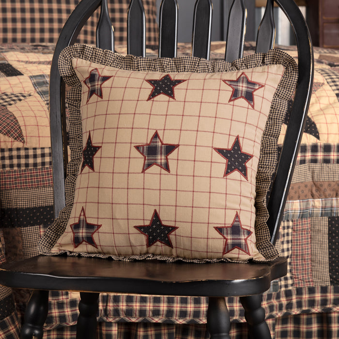 Bingham Star Fabric Pillow with Applique Stars 16x16