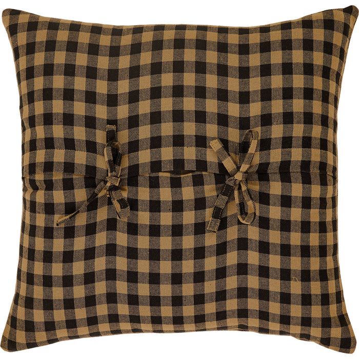 Black Check Pillow Fabric 16x16