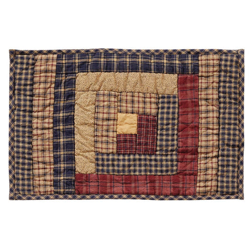 Millsboro Placemat Log Cabin Block Quilted Set of 6 12x18