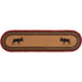 Cumberland Stenciled Moose Jute Runner Oval 13x48