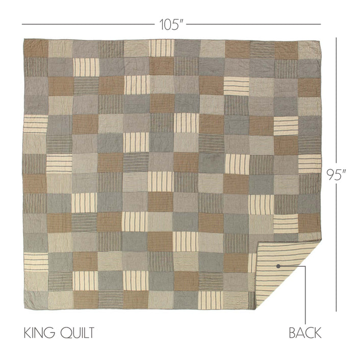 Sawyer Mill Charcoal King Quilt 105Wx95L