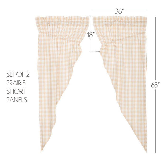 Annie Buffalo Tan Check Prairie Short Panel Set of 2 63x36x18