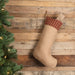 Burgundy Check Jute Stocking 12x20