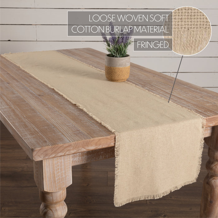 Burlap Vintage Runner Fringed 13x72