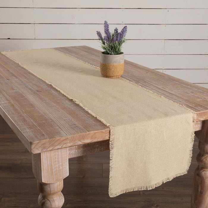 Burlap Vintage Runner Fringed 13x72