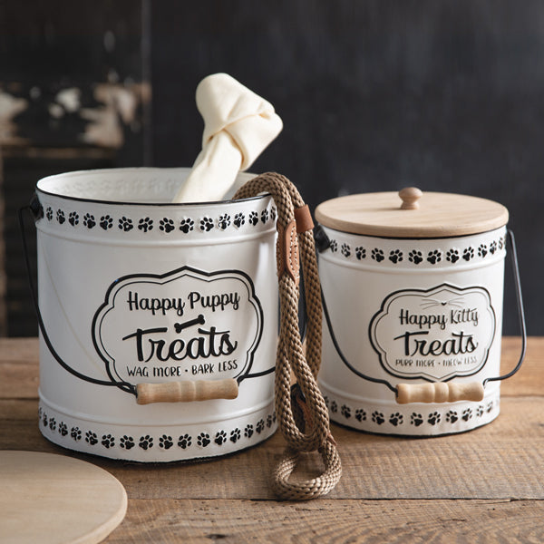 Set of Two Happy Pet Treat Canisters