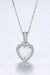 Opal Heart Pendant 925 Sterling Silver Necklace White One Size