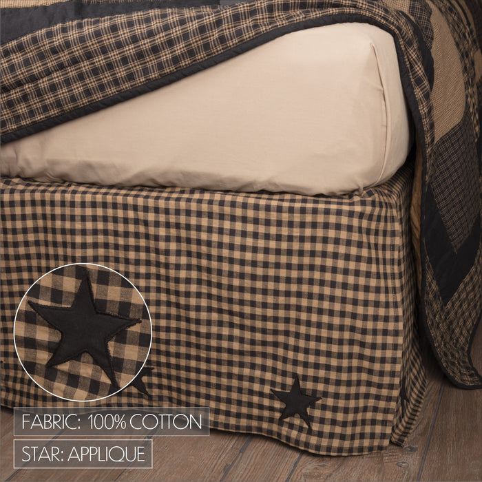 Black Check Star King Bed Skirt 78x80x16